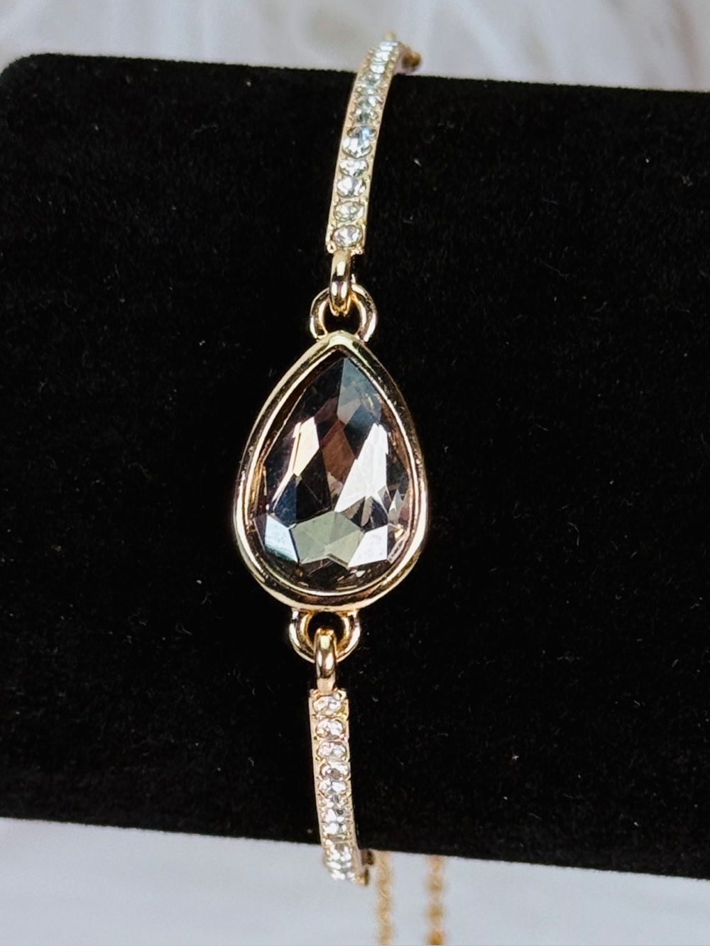 Elegant Light Goldtone smoky bling adjustable Bracelet